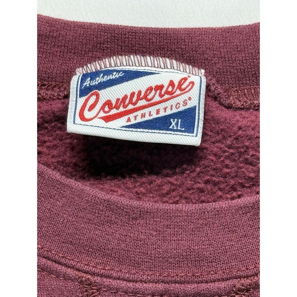 Vintage Converse Athletics Crewneck Sweatshirt XL Knits cheer mom‎ Maroon - Picture 3 of 8